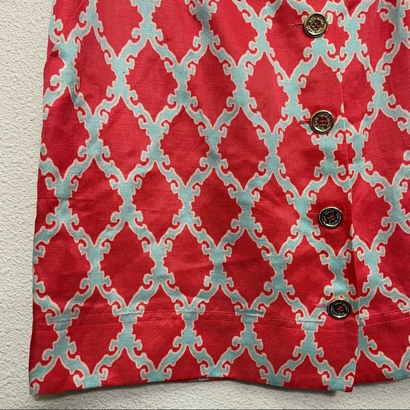 Kate Spade Broome Street Pink Silk Print Mini Skirt Size 4 - Picture 6 of 7